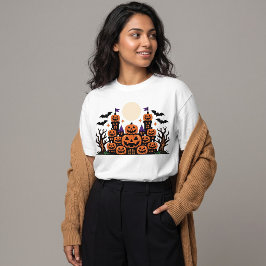 Schattig Jack O'Lantern Geesten Kasteel Halloween T-shirt