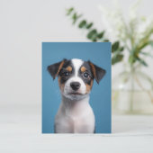 Schattig Jack Russell Terrier Puppyportret Briefkaart (Staand voorkant)