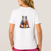 Schattig japans Cartoon kat T-shirt (Achterkant)