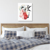 schattig Japans Geisha meisje Canvas Afdruk (Insitu (Slaapkamer))