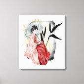 schattig Japans Geisha meisje Canvas Afdruk (Voorkant)