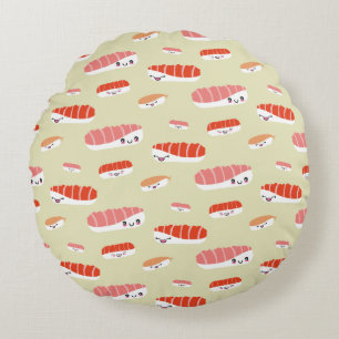 Schattig Japans Sushi Nigiri Patroon Rond Kussen