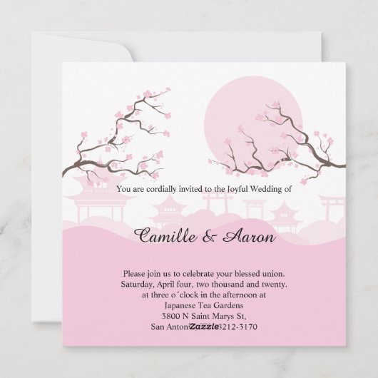 Schattig Japans Trouwkoppelontwerp Feestdagenkaart (Achterkant)