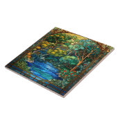 schattig japans tuin faux gebrandschilderd glas tegeltje (Zijkant)