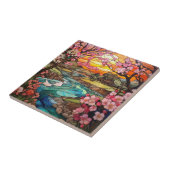 schattig japans tuin faux gebrandschilderd glas tegeltje (Zijkant)