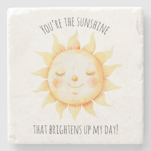 Schattig Je Bent De Zonneschijn Typografie Stenen Onderzetter