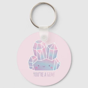 Schattig Je Bent Een Juweel Pastel Roze Sleutelhanger