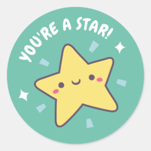Schattig Je Bent Een Ster Positieve Beloning Ronde Sticker