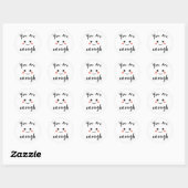 Schattig "Je Bent Genoeg" Smiley Face Positieve St Ronde Sticker (Vel)