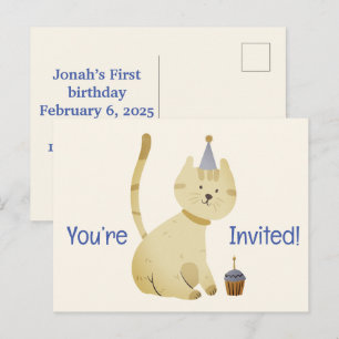Schattig je bent uitgenodigd verjaardagskaart briefkaart