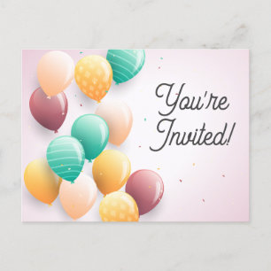 Schattig je bent uitgenodigd verjaardagskaart briefkaart