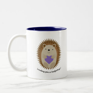 Schattig je een hedgehug hedgel sturen tweekleurige koffiemok