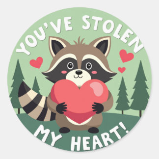 Schattig: "Je hebt mijn hart gestolen!" Wasbeer Va Ronde Sticker