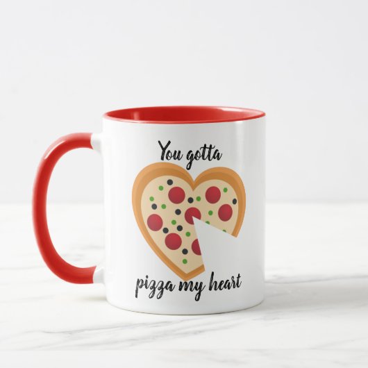 Schattig Je Moet Een Pizza Van Mijn Hart Punt Mok (Links)