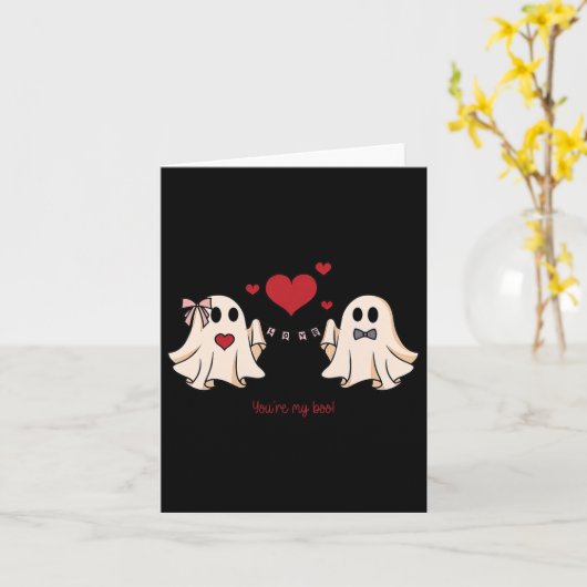 Schattig Jij Bent Mijn Boo Geest Schattig Griezels Kaart (Gele Bloem)