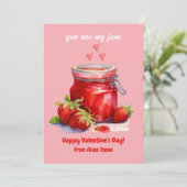 Schattig Jij Bent Mijn Jam Valentijnsdag Notitie v Feestdagenkaart (Staand voorkant)