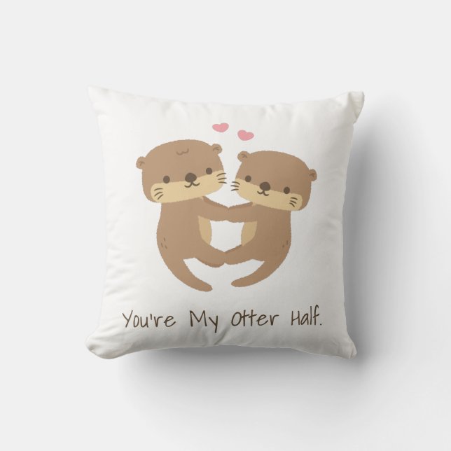 Schattig Jij Bent Mijn Otter Helft, Otter Koppel V Kussen (Voorkant)