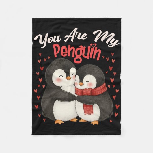Schattig Jij Bent Mijn Pinguïn Koppel Grappige Val Fleece Deken (Voorkant)