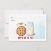 Schattig, jij maakt mij compleet Melk en Koekjes V Notitiekaartje (Voorkant)