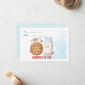 Schattig, jij maakt mij compleet Melk en Koekjes V Notitiekaartje (Voorkant / Achterkant in situ)