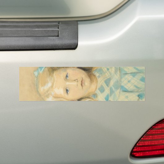 Schattig jong blond meisje bumpersticker (Op auto)