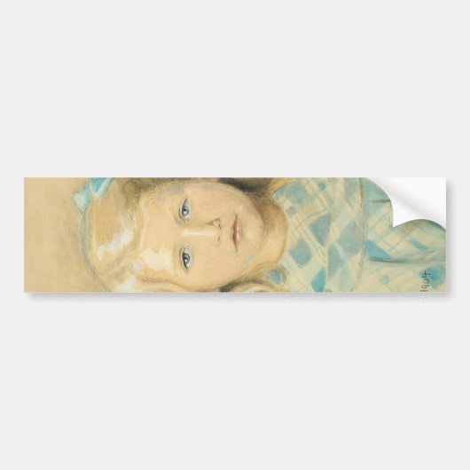 Schattig jong blond meisje bumpersticker (Voorkant)