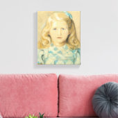 Schattig jong meisje met blond haar canvas afdruk (Insitu (Woonkamer))