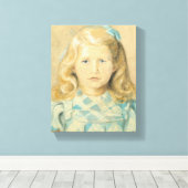 Schattig jong meisje met blond haar canvas afdruk (Insitu (Houten vloer))