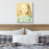 Schattig jong meisje met blond haar canvas afdruk (Insitu (Slaapkamer))