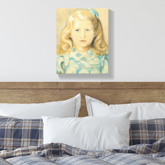 Schattig jong meisje met blond haar canvas afdruk (Insitu (Slaapkamer))