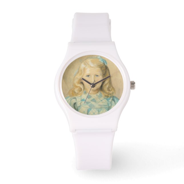 Schattig jong meisje met blond haar horloge (Voorkant)