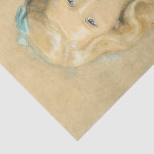 Schattig jong meisje met blond haar tissuepapier (Detail)