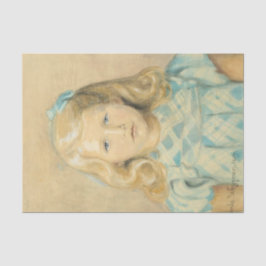 Schattig jong meisje met blond haar tissuepapier