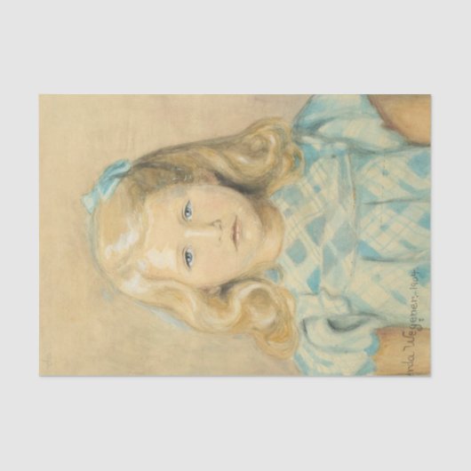 Schattig jong meisje met blond haar tissuepapier (Voorkant)