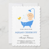 Schattig Jongen Bubble Bad Aqiqah Kaart (Voorkant)