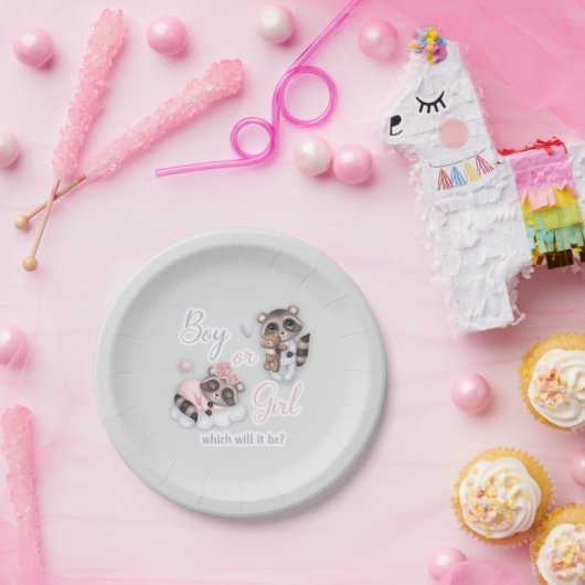 Schattig Jongen Meisje Baby wasberen Geslacht Onth Papieren Bordje (Feest)