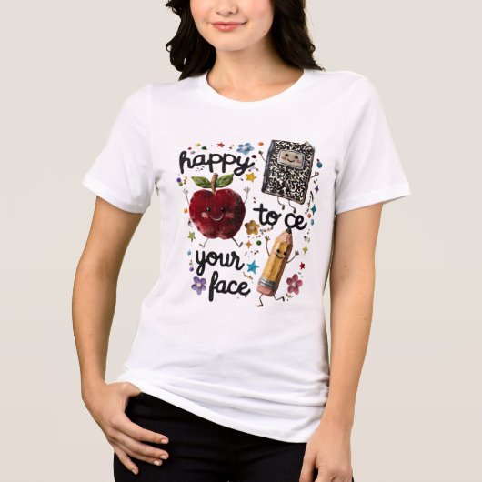 Schattig Juf Terug Naar School T-Shirt (Voorkant)