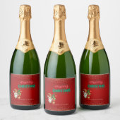 Schattig Kabouter Dennengewas Confetti Rood Pretti Sparkling Wijnetiket (Flessen)