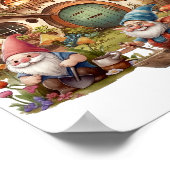 Schattig kabouter, paddestoel, en gelukkig huis poster (Hoek)