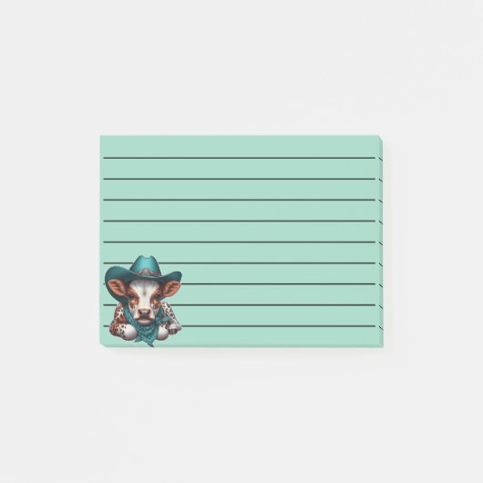 Schattig kalf in Cowboy Pet en Bandana Post-it® Notes (Voorkant)