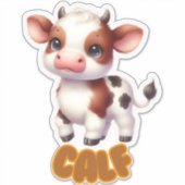 Schattig kalf voor de kinderkamer sticker (Voorkant)