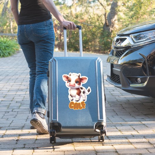 Schattig kalf voor de kinderkamer sticker (Koffer Insitu)