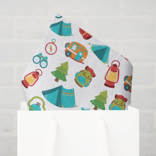 Schattig kampeerfeest patroon tissue tissuepapier (Cadeauzakje)