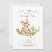 Schattig Kangaroo Mam & Babies Triplet Baby shower Kaart (Voorkant)