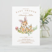 Schattig Kangaroo Mam & Babies Triplet Baby shower Kaart (Staand voorkant)