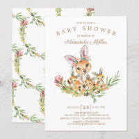 Schattig Kangaroo Mam & Babies Triplet Baby shower