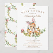 Schattig Kangaroo Mam & Babies Twins Baby shower Kaart (Voorkant / Achterkant)