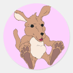Schattig Kangaroo Ronde Sticker
