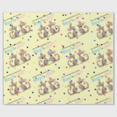 Schattig kangoeroe geslacht onthullen geel inpakpa cadeaupapier (Vlak)