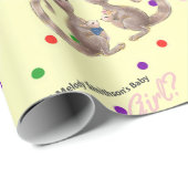 Schattig kangoeroe geslacht onthullen geel inpakpa cadeaupapier (Rol Hoek)